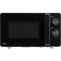 Willow WM20MB 20L 800W Manual Solo Microwave Oven - Compact Countertop Microwave with 5 Power Levels & Defrost Function - Black