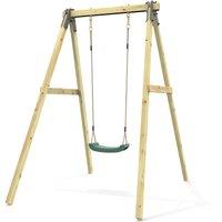 OutdoorToys Glide Wooden Single Swing Set with Swing Seat - Dandelion (Dark Green Swing)