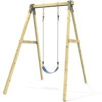 OutdoorToys Glide Wooden Single Swing Set with Swing Seat - Dandelion (Navy Blue Belt Swing) in Navy