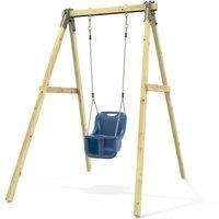 OutdoorToys Glide Wooden Single Swing Set with Swing Seat - Dandelion (Navy Blue Baby Swing) in Navy