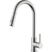 Appaso Kitchen Mixer Tap with 2 Spary Modes Brushed Stainless Steel in Silver