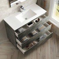 Banyetti Vatilla 1000mm Floorstanding Vanity Unit with Lira Basin - Cemento Grey