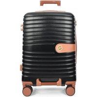 House of Leather Cabin Size Hard Shell Suitcase Lightweight Luggage Durban Grey in Black