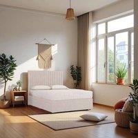 Knight Sleep Emily Plush Velvet Divan Bed Set with Princess Mattress & Headboard in Cream | Size: Super King