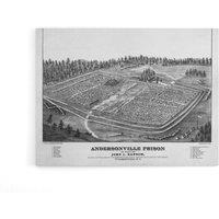 Artery8 Ransom US Civil War Andersonville Prison Canvas Wall Art Print in Grey | Size: W24 x H32