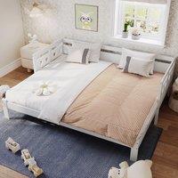 BTM Wooden Sofa Bed Single Daybed White 90x190cm with Pull Out Trundle
