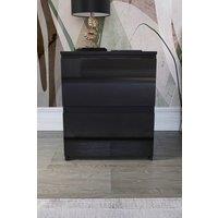Home Discount Vida Designs Glinton 'HIGH GLOSS 2 Drawer Bedside Chest' Storage Bedroom Furniture in Black