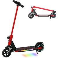 SPORTNOW Folding Electric Scooter w/ LED Lights & Display in Red