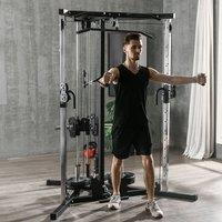 SPORTNOW Home Gym Machine, 15-Position Adjustable Training Workout Station in Black
