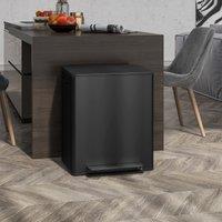 HOMCOM 2 x 25L Kitchen Double Bin for Recycling & Waste with Soft Close Lid in Black