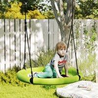 AIYAPLAY Nest Swing Seat for Kids, 100 cm Diameter Saucer Tree Swing Set in Green