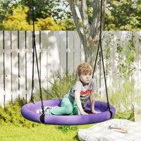 AIYAPLAY Nest Swing Seat for Kids, 100 cm Diameter Saucer Tree Swing Set in Purple
