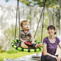 AIYAPLAY Nest Swing Seat, 60cm Diameter Round Saucer Swing Set, Black | Size: Small
