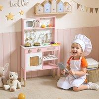 AIYAPLAY Kitchen Playset with Pretend Play Kitchen Accessories, Pink