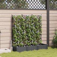 Berkfield Home Garden Planter with Trellis 3 pcs Black 120x40x125.5 cm