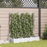 Berkfield Home Garden Planter with Trellis 3 pcs White 120x40x125.5 cm