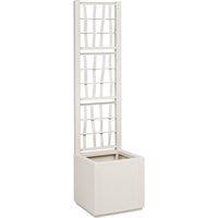 Berkfield Home Garden Planter with Trellis White 36x36x140 cm PP | Size: 36 x 36 x 140 cm