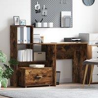 Berkfield Home Drawer Cabinet Smoked Oak MDF with Veneer Drawer Cabinet in Brown