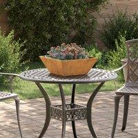 Berkfield Home Garden Bowl Planter 40x40x15 cm Weathering Steel in Grey | Size: 40 x 40 x 15 cm