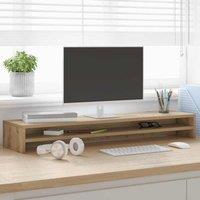Berkfield Home Monitor Stand Artisan Oak 100x24x13 cm Engineered Wood in Brown | Size: 100 x 24 x 13 cm