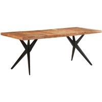 Berkfield Home Dining Table 200x90x76 cm Solid Acacia Wood in White | Size: 200 x 90 x 76 cm