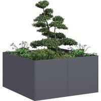 Berkfield Home Planter Anthracite 80x80x40 cm Cold-rolled Steel | Size: 80 x 80 x 40 cm