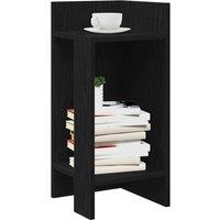 Berkfield Home Side Table with Shelf Black 25.5x27x60 cm