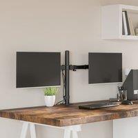 Berkfield Home Dual Monitor Stand Black Steel VESA 75/100 mm