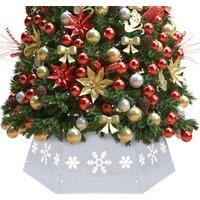 Berkfield Home Christmas Tree Skirt Silver & White 68x25 cm | Size: 68x25 cm