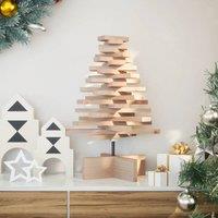 Berkfield Home Wooden Christmas Tree for Decoration 60 cm Solid Wood Pine in Brown
