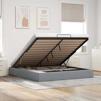 Berkfield Home Ottoman Bed Frame without Mattress Light Grey Super King Fabric