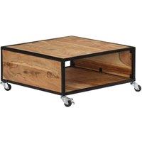 Berkfield Home Coffee Table 70x70x32 cm Solid Acacia Wood in Brown | Size: 70 x 70 x 32 cm