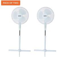 Geepas Pair of 16 Pedestal Fan Oscillating Floor Standing in White