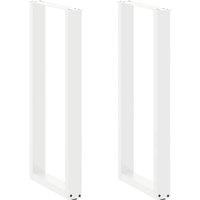 Berkfield Home Coffee Table Legs U-Shaped 2 pcs White 50x(100-101) cm Steel