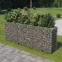 Berkfield Home Gabion Raised Bed Galvanised Steel 270x50x100 cm in Silver | Size: 270 x 50 x 100 cm