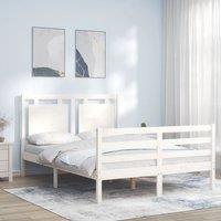 Berkfield Home Bed Frame with Headboard White 120x200 cm Solid Wood