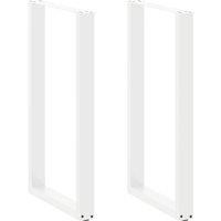 Berkfield Home Coffee Table Legs U-Shaped 2 pcs White 60x(100-101) cm Steel