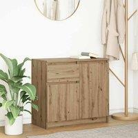 Berkfield Home Sideboard with Drawer Artisan Oak 71x35x65 cm Engineered Wood in Brown | Size: 71 x 35 x 65 cm
