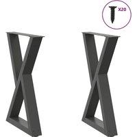 Berkfield Home Dining Table Legs 2 pcs Anthracite 50x(72-73.3) cm Steel