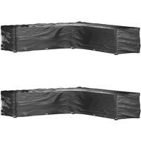 Berkfield Home L-Shaped Garden Furniture Covers 2 pcs 20 Eyelets 300x300x70 cm in Black | Size: 300 x 300 x 70 cm