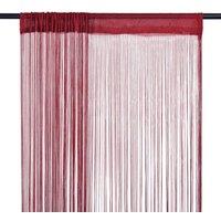 Berkfield Home String Curtains 2 pcs 140x250 cm Burgundy in Red