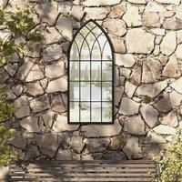 Berkfield Home Garden Mirror Black 100x45 cm Iron for Outdoor Use