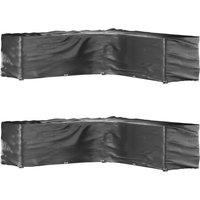 Berkfield Home L-Shaped Garden Furniture Covers 2 pcs 20 Eyelets 300x300x90 cm in Black | Size: 300 x 300 x 90 cm