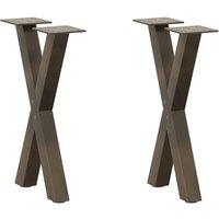 Berkfield Home Coffee Table Legs X-Shaped 2 pcs Natural Steel 28x(42-43) cm Steel in Brown