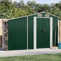 Berkfield Home Garden Shed Green 277x93x179 cm Galvanised Steel | Size: 277 x 93 x 179 cm