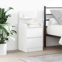 Berkfield Home Bedside Cabinet with 2 Drawers White 38x34x80 cm | Size: 38 x 34 x 80 cm