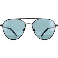 Serengeti Aviator Matte Black Saturn Polarized Petrol Blue Odell