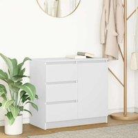 Berkfield Home Sideboard with Drawer White 71x35x65 cm Engineered Wood | Size: 71 x 35 x 65 cm