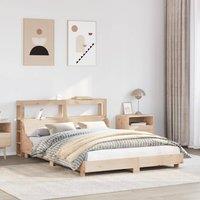 Berkfield Home Bed Frame without Mattress 140x190 cm Solid Wood Pine in Brown