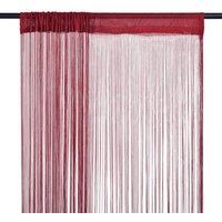 Berkfield Home String Curtains 2 pcs 100x250 cm Burgundy in Red
